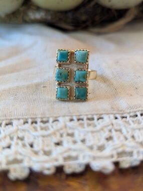 Turquoise Cluster Ring - Women Jewelry